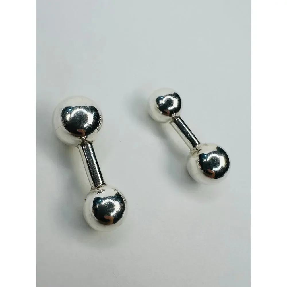 Sterling Silver Ball Cuff Links